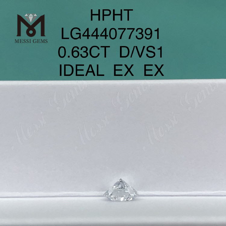 Diamant de croissance de laboratoire rond 0,63 carat D VS1 Cut IDEAL