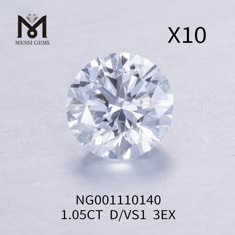 1.05ct D Round VS1 EX Cut Grade NGIC certifié diamants créés en laboratoire