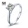 Messi Gems solitaire 1 carat diamant moissanite bague de fiançailles en argent sterling 925