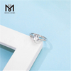 Messi Gems forme ronde 1 carat diamant moissanite bague de fiançailles en argent sterling 925