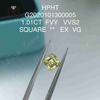 1.01ct FVY Carré diamant cultivé en laboratoire EX VG