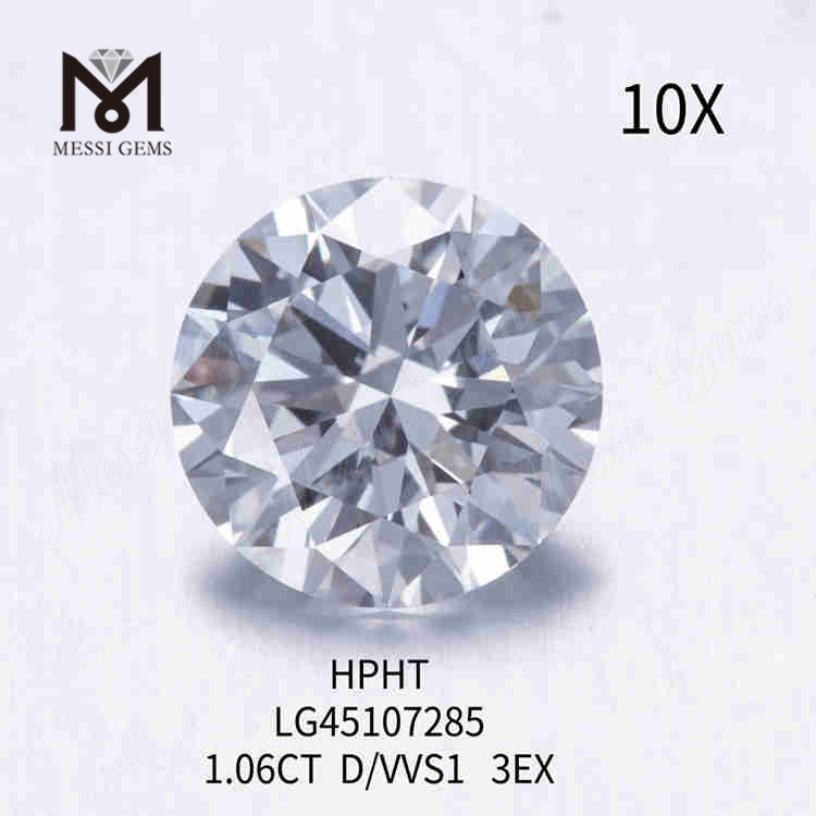 1.06ct blanc D/VVS1 RD diamant en vrac cultivé en vrac 3EX