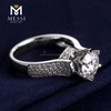 Bagues en diamant Moissanite six griffes serties de bijoux en or blanc 18 carats pour hommes et femmes Mariage de fiançailles