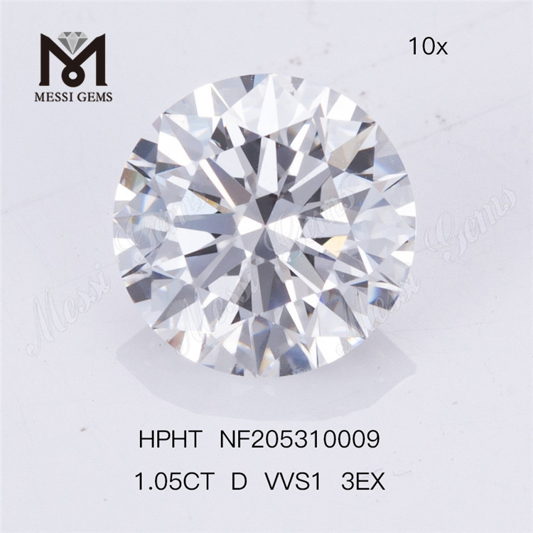 1.065ct D VVS2 RD 3EX coût d'un diamant cultivé en laboratoire