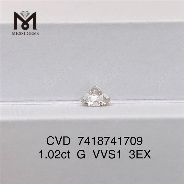 1.02ct VVS diamant cvd Ronnd Cut 3EX diamant fabriqué par l\'homme en stock
