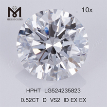 0.52t D VS2 ID EX EX Diamants de laboratoire en vrac HPHT Diamond Factory Stock