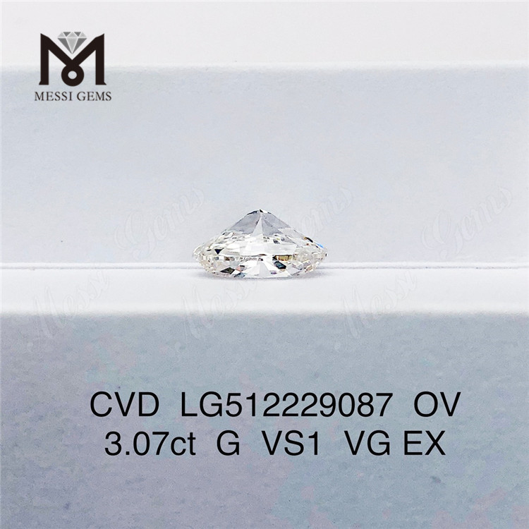 3.07ct G vs cvd lad diamant 3ct diamant de laboratoire ovale IGI