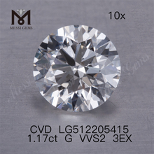 1.17ct G rd cvd lab diamond 3EX vvs prix d'usine de diamant fabriqué par l'homme bon marché