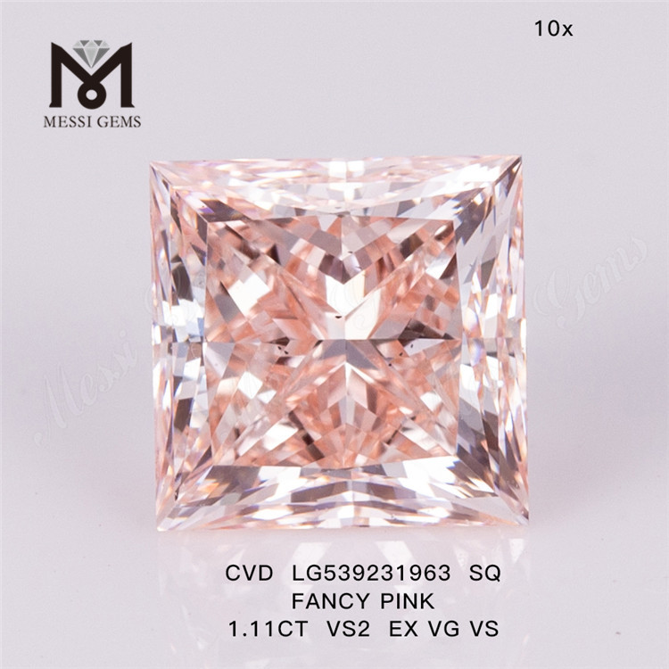 1.11CT LG539231963 SQ FANCY ROSE VS2 EX VG VS laboratoire diamant CVD