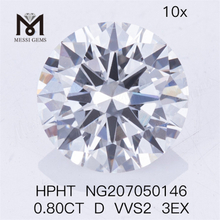 HPHT 0.80CT D VVS2 3EX diamant synthétique de forme ronde