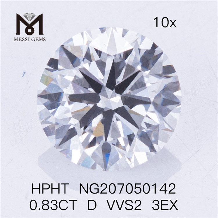 Diamant synthétique HPHT 0.83CT D VVS2 3EX Lab Diamonds 
