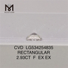 2.93CT RECTANGULAIRE Coupe diamant cvd F Lab Diamond IGI Certificate