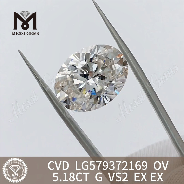 5.18CT OV forme G VS2 EX EX laboratoire diamant ovale CVD LG579372169