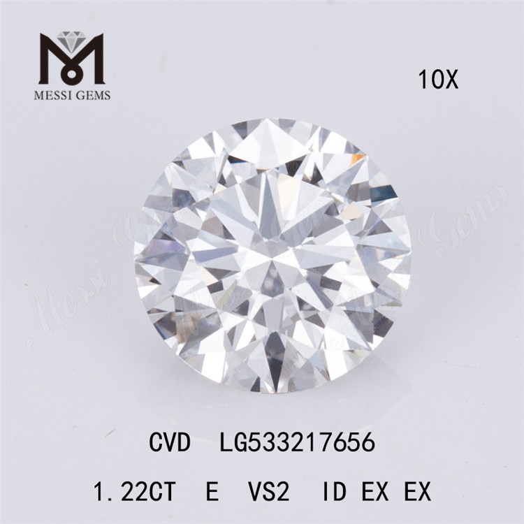 1.22ct E diamant de laboratoire en vrac pas cher vs prix de gros de diamant cvd rond
