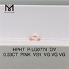 HPHT P-LG0774 OV 0.53CT ROSE VS1 VG VG VG diamant cultivé en laboratoire
