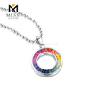 Bijoux de mode arc-en-ciel vide cercle Lab Grown collier de diamants pour les femmes