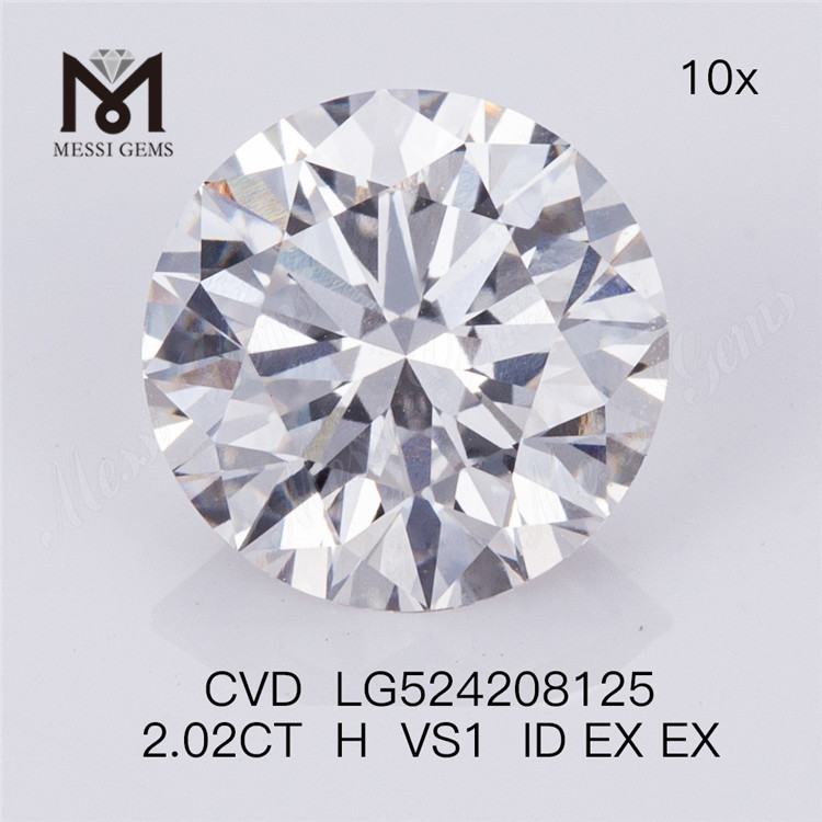 2.02ct H VS1 Round Brilliant Cut IGI Certificate coût des diamants fabriqués par l'homme