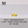 1.10CT FANCY VIVID SI1 EX EX OV laboratoire créé diamant jaune HPHT GID22000166