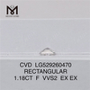1.18CT RECTANGULAIRE F VVS2 EX EX CVD Lab Diamonds IGI Certificat