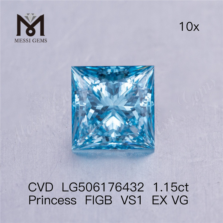 1.15ct Princess FIGB VS1 EX VG diamant cultivé en laboratoire CVD LG506176432