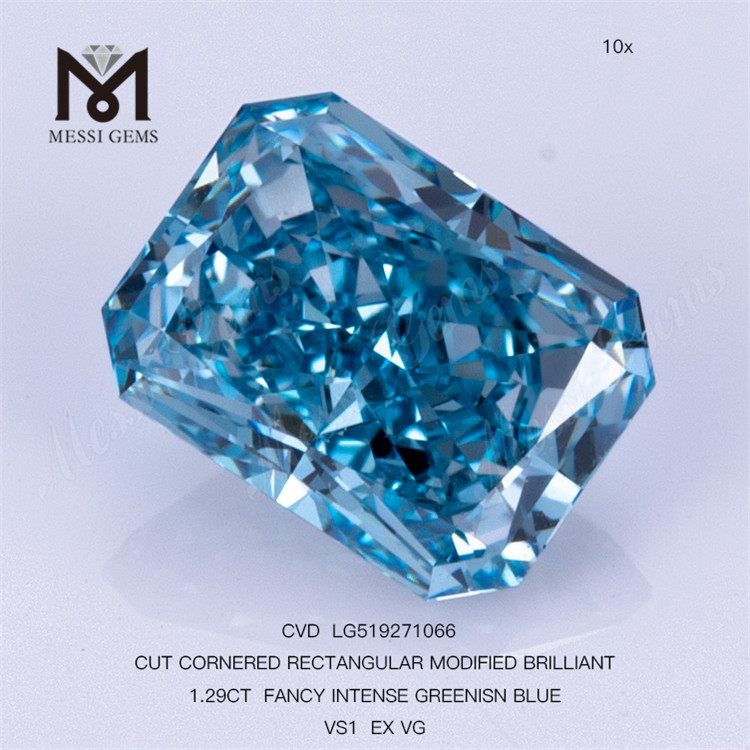 Diamant de laboratoire RECTANGULAIRE BLEU FANTAISIE 1.29CT CVD LG519271066 