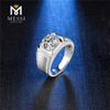 Bague de fiançailles de mariage en argent sterling 925 plaqué or 14 carats 18 carats 2 carats 8 mm Moissanite Man Ring