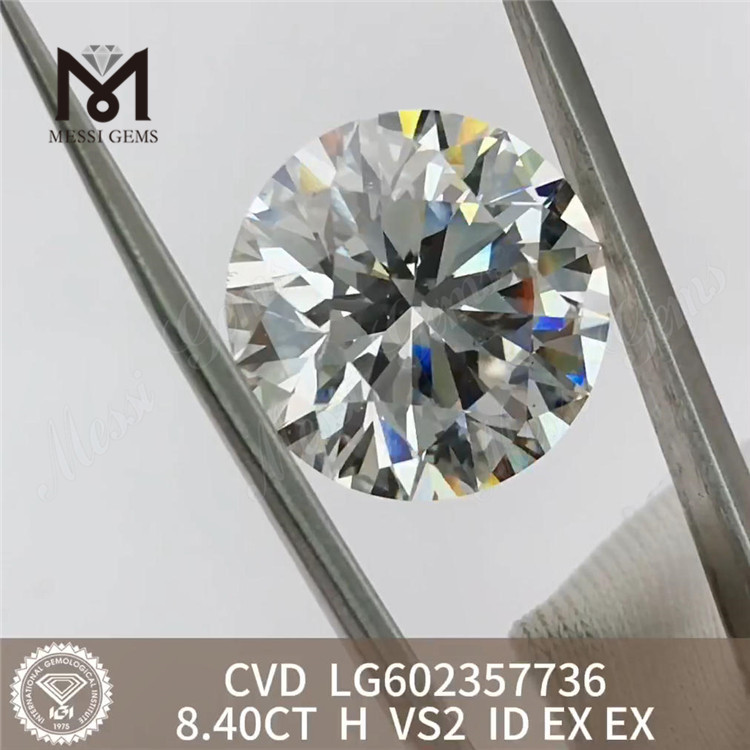 8.40CT H VS2 ID EX EX Diamant synthétique Cvd LG602357736 Économisez sur Sparkle丨Messigems