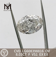 8.03CT Top Lab a créé des diamants F VS1 OV 丨 Messigems CVD LG608398816 