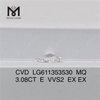 Diamants de laboratoire de 3,08 carats E VVS2 MQ CVD IGI Certified Sparkle丨Messigems LG611353530