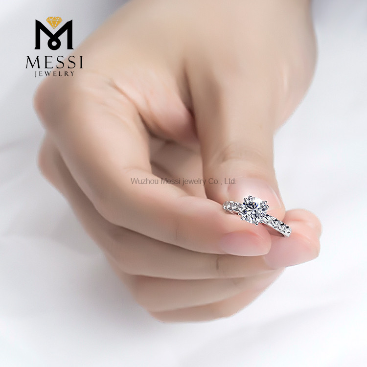 Bague en diamant en or véritable 18 carats Design personnalisé femmes alliances modernes