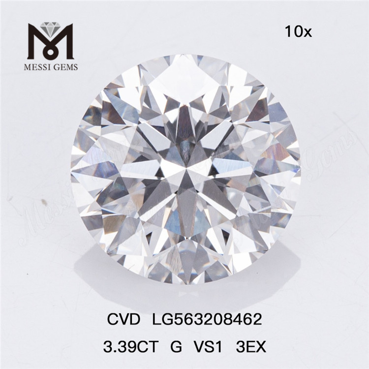 3.39CT G VS1 3EX CVD Diamant cultivé en laboratoire LG563208462 丨Messigems