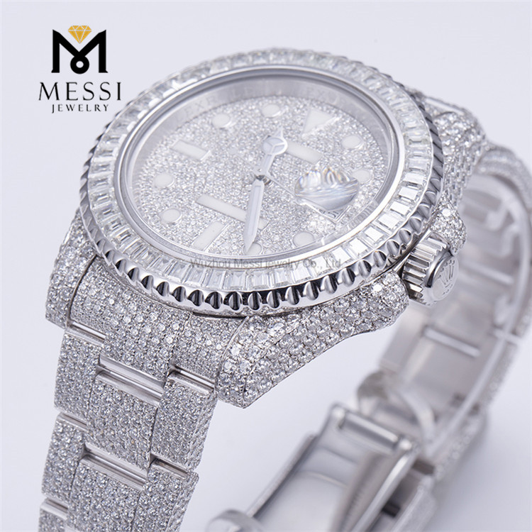 Testeur de diamant de passe de montre Moissanite pour hommes glacé de haute qualité 39.8mm