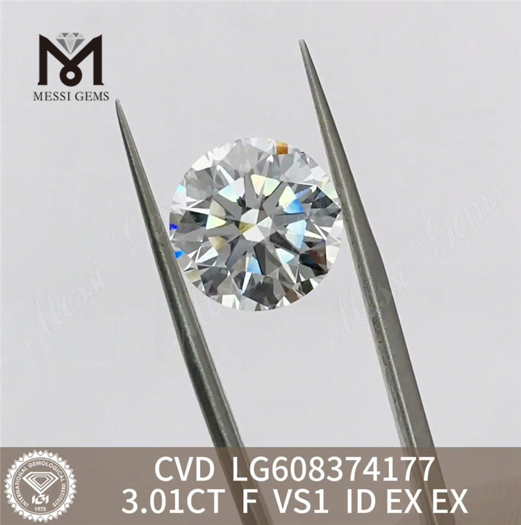3.01CT F VS1 3ct diamants cvd Superbe beauté à vendre 丨 Messigems LG608374177 