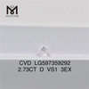 Diamants certifiés igi de 2,73 ct D VS1 3EX Diamants CVD de haute qualité LG597359292丨Messigems
