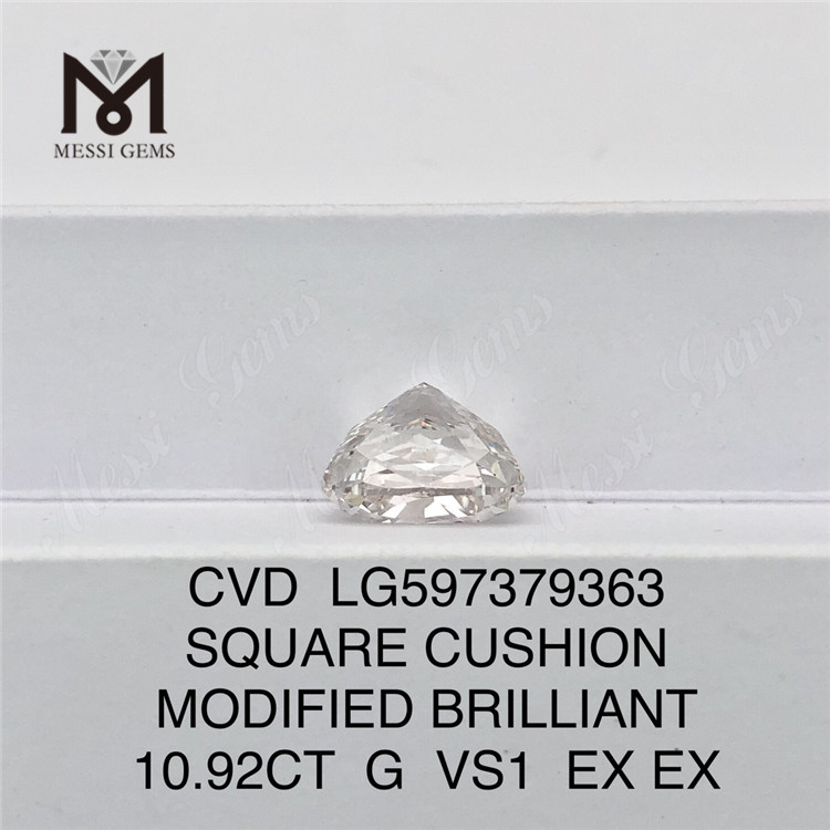 10.92CT G VS1 EX EX COUSSIN CARRÉ Diamants de laboratoire CVD LG597379363 丨Messigems