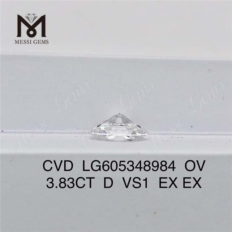 3.83CT D VS1 OVAL CVD IGI diamants certifiés Bulk Brilliance 丨 Messigems LG605348984