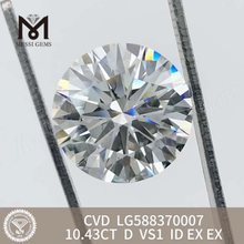 Coût des diamants fabriqués 10,43 CT D VS1 丨 Messigems CVD LG588370007
