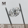 3.20CT D VVS2 CVD 3ct diamant ovale créé en laboratoire LG613376315 丨Messigems