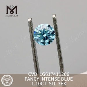 1.10CT SI1 FANCY INTENSE BLUE diamants créés en laboratoire les moins chers 丨 Messigems CVD LG617411206 