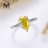 3ct Solitaire Elegance Lab diamant cultivé Bague en diamant poire jaune