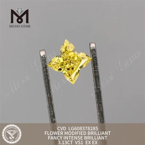 3.13CT VS1 Fleur jaune Fleur en vrac Diamond CVD LG608378285 