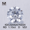 1.10 carat D VS1 Rond BRILLIANT EX Cut diamants cultivés écologiquement