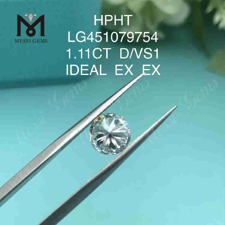1.11CT D/VS1 diamant créé en laboratoire en vrac IDEAL EX EX 