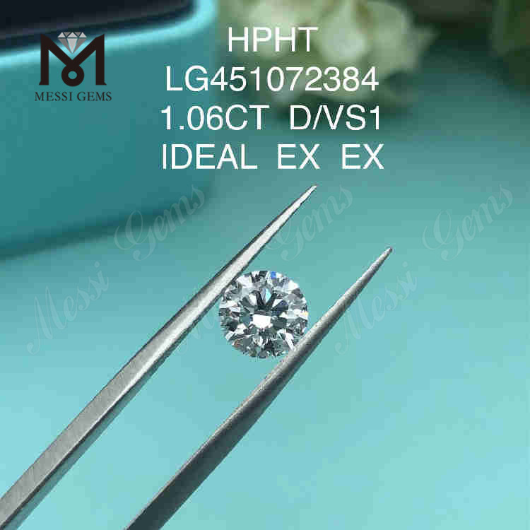 1.06ct D diamant fabriqué par l\'homme VS RD diamant cultivé en laboratoire en vrac HPHT
