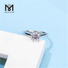 Messi Gems solitaire 1 carat diamant moissanite bague de fiançailles en argent sterling 925