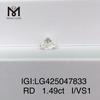 1,49 carat I/VS1 3VG Diamant rond de 1,5 carat créé en laboratoire