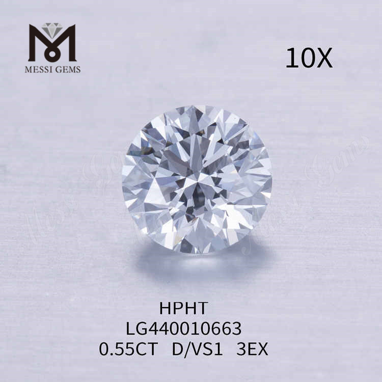 0.55CT D / VS1 diamant de laboratoire de coupe ronde 3EX diamant cultivé en laboratoire prix de gros