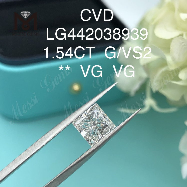 1,54 carat G VS2 laboratoire créé diamant taille princesse VG