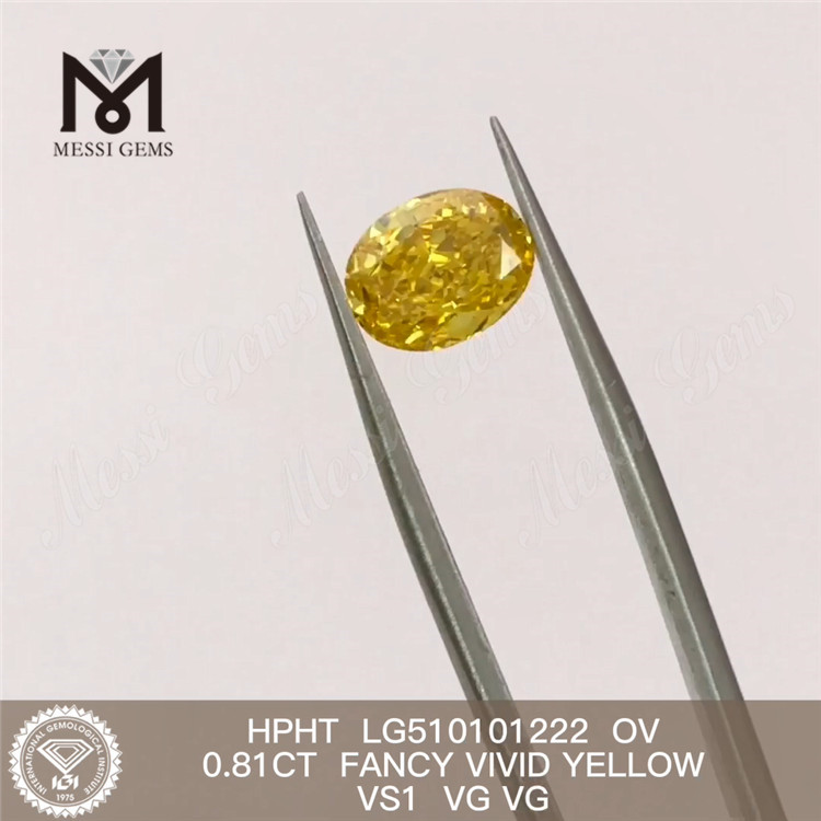 0.81ct fantaisie jaune vif Vs Lab diamant OV forme diamants synthétiques HPHT prix usine