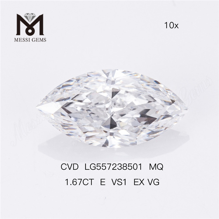 1.67CT E VS1 EX VG marquise lab diamant prix usine de haute qualité